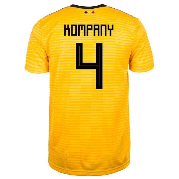 Camiseta Bélgica 2ª Kompany 2018 Amarillo